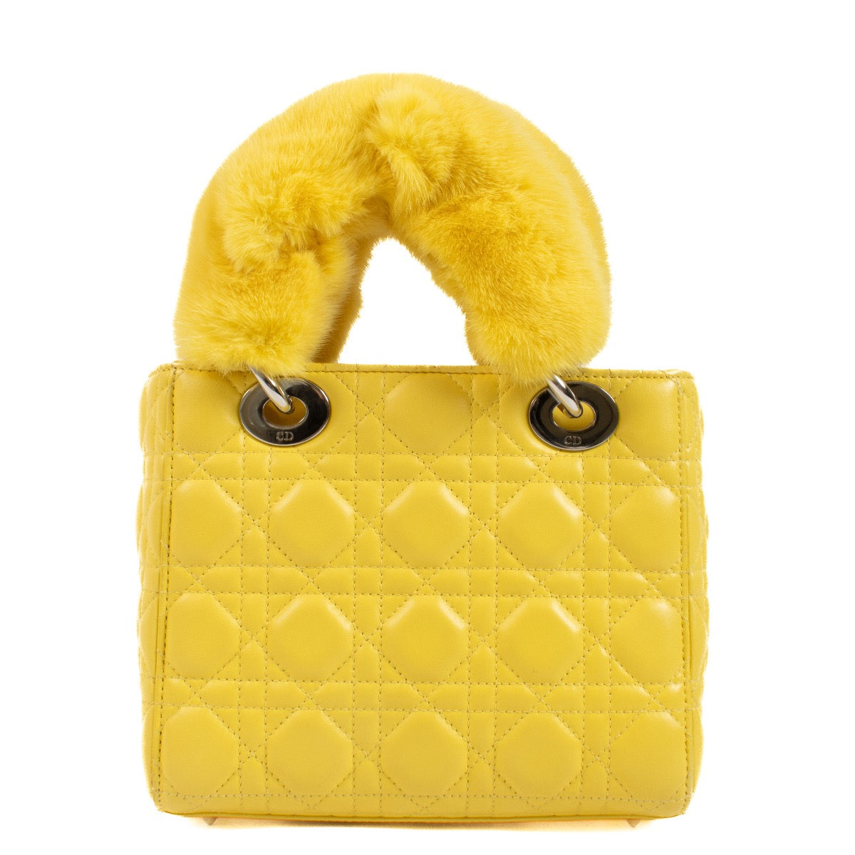 Authentic second hand Christian Dior Yellow Small Lady Dior Bag on Labellov.com