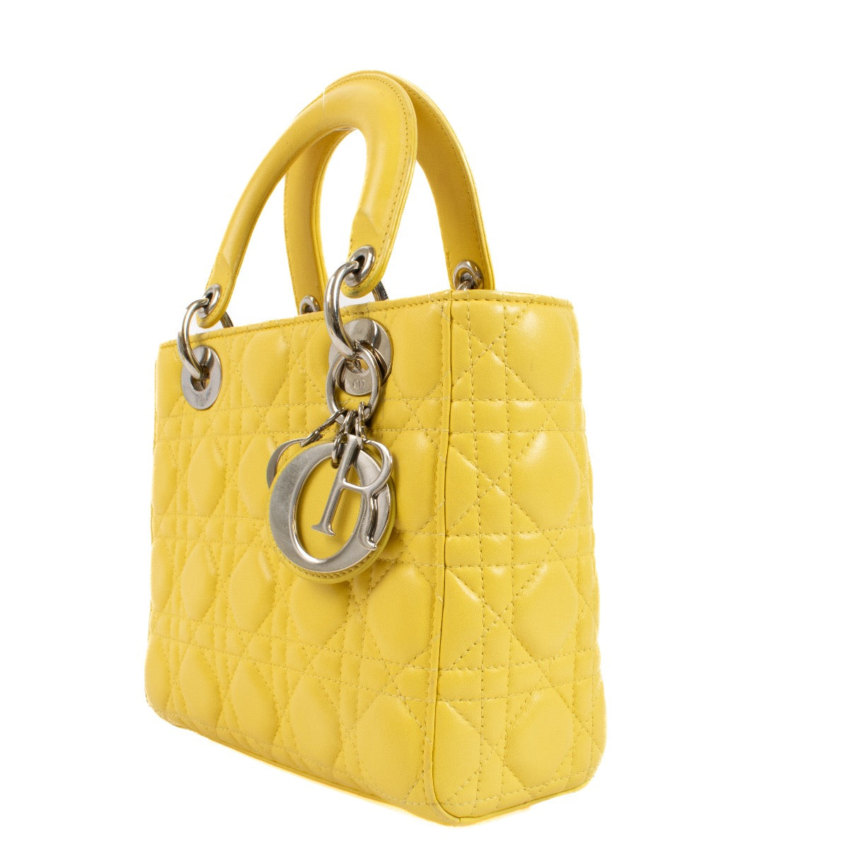 Authentic second hand Christian Dior Yellow Small Lady Dior Bag on Labellov.com