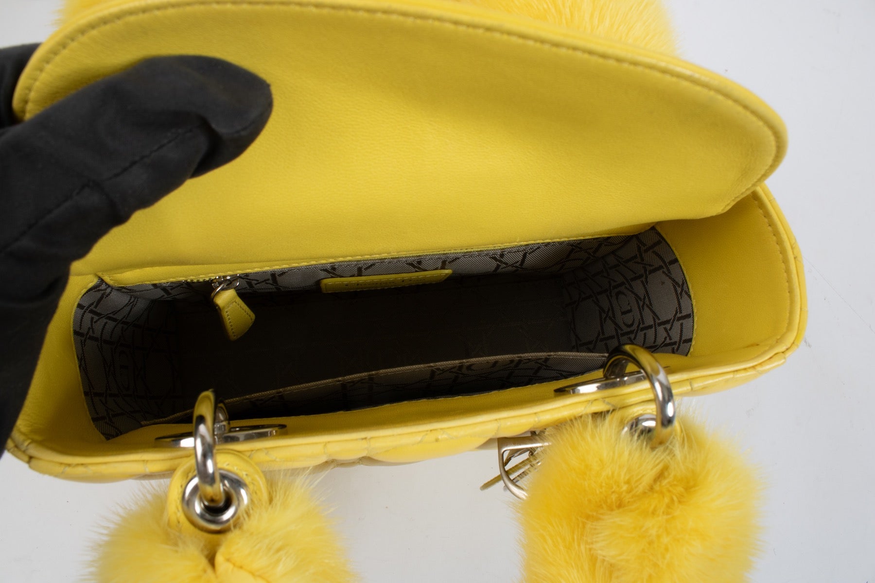 Authentic second hand Christian Dior Yellow Small Lady Dior Bag on Labellov.com