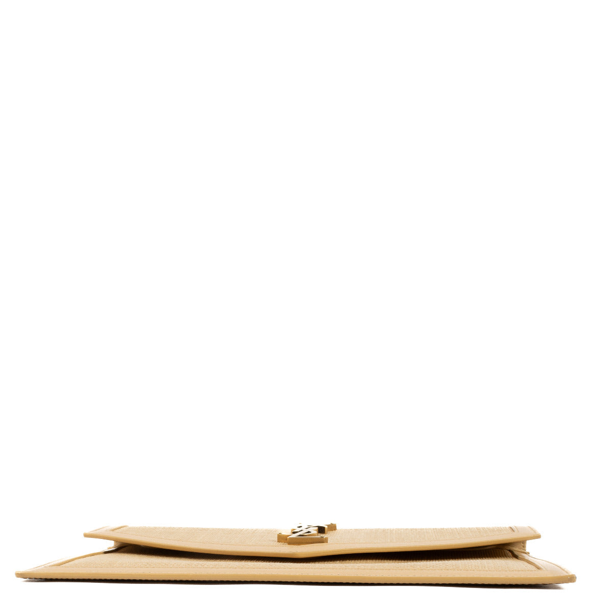 Pochette Uptown Saint Laurent en raphia beige
