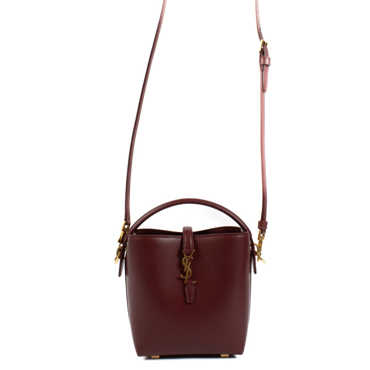 Authentic second hand Saint Laurent Burgundy Le 37 Mini Bucket Bag on Labellov.com