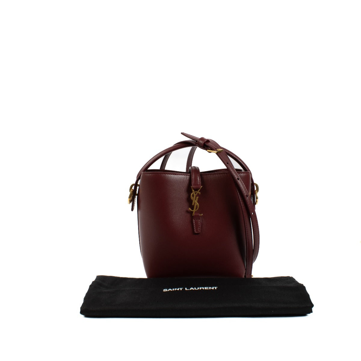 Authentic second hand Saint Laurent Burgundy Le 37 Mini Bucket Bag on Labellov.com