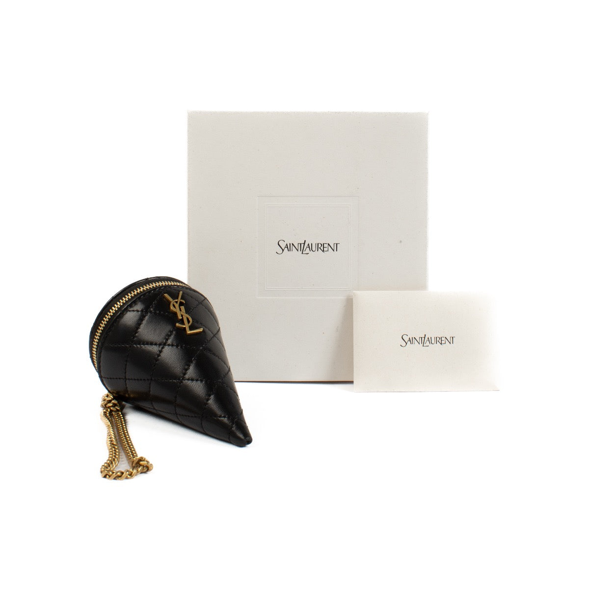 Authentic second hand Saint Laurent Black Cone On Chain Clutch on Labelov.com