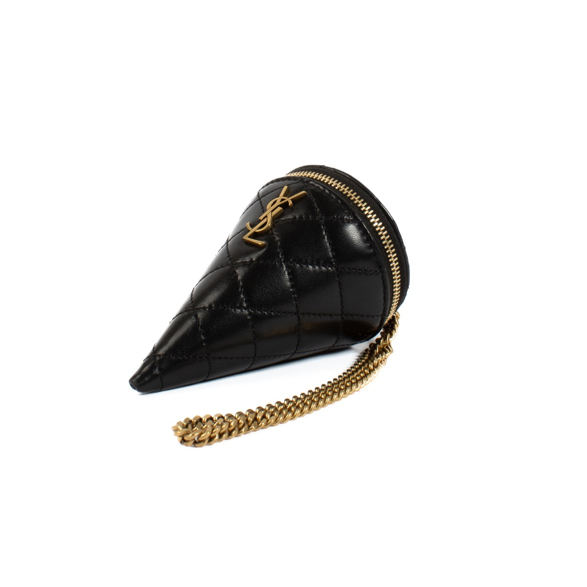 Authentic second hand Saint Laurent Black Cone On Chain Clutch on Labelov.com