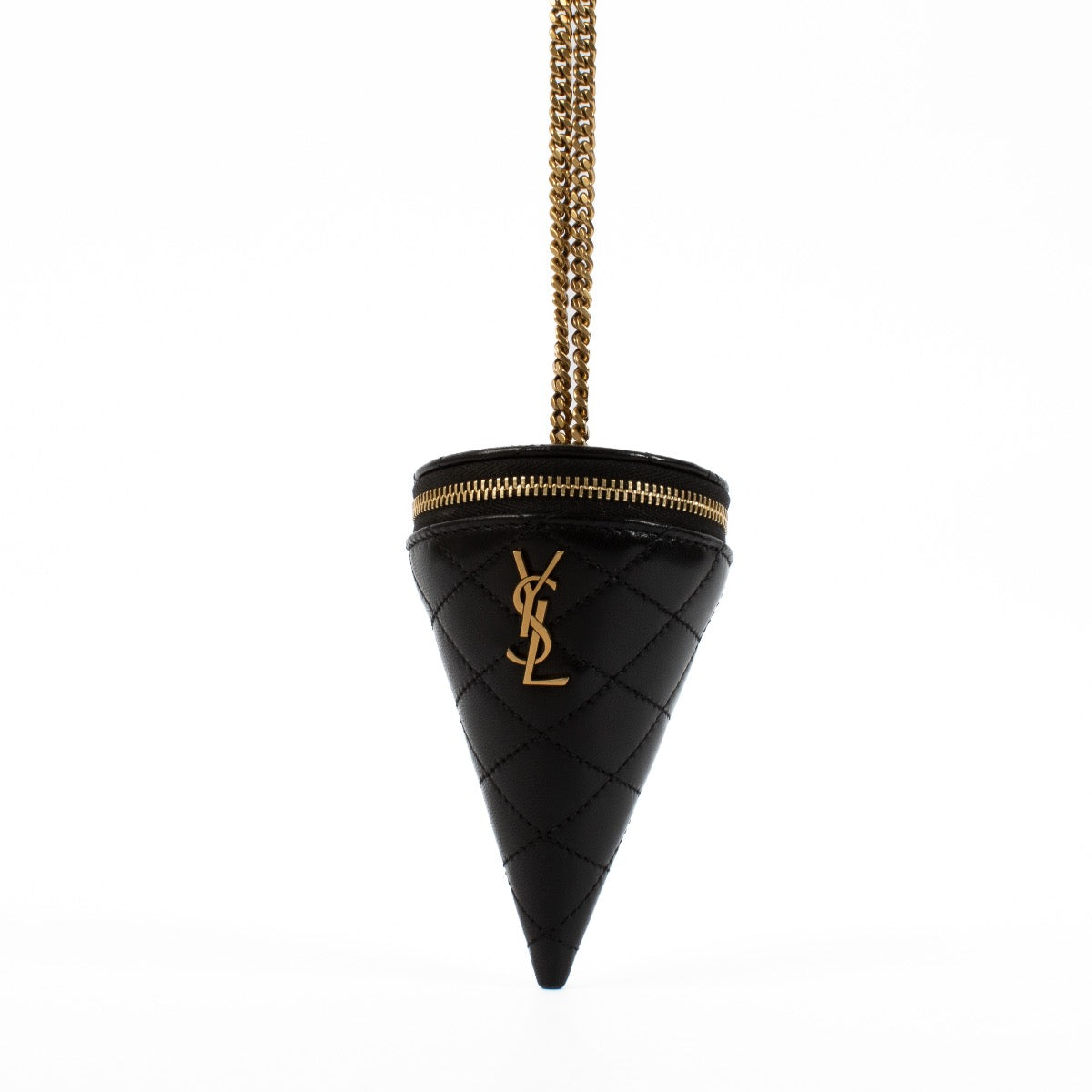 Authentic second hand Saint Laurent Black Cone On Chain Clutch on Labelov.com
