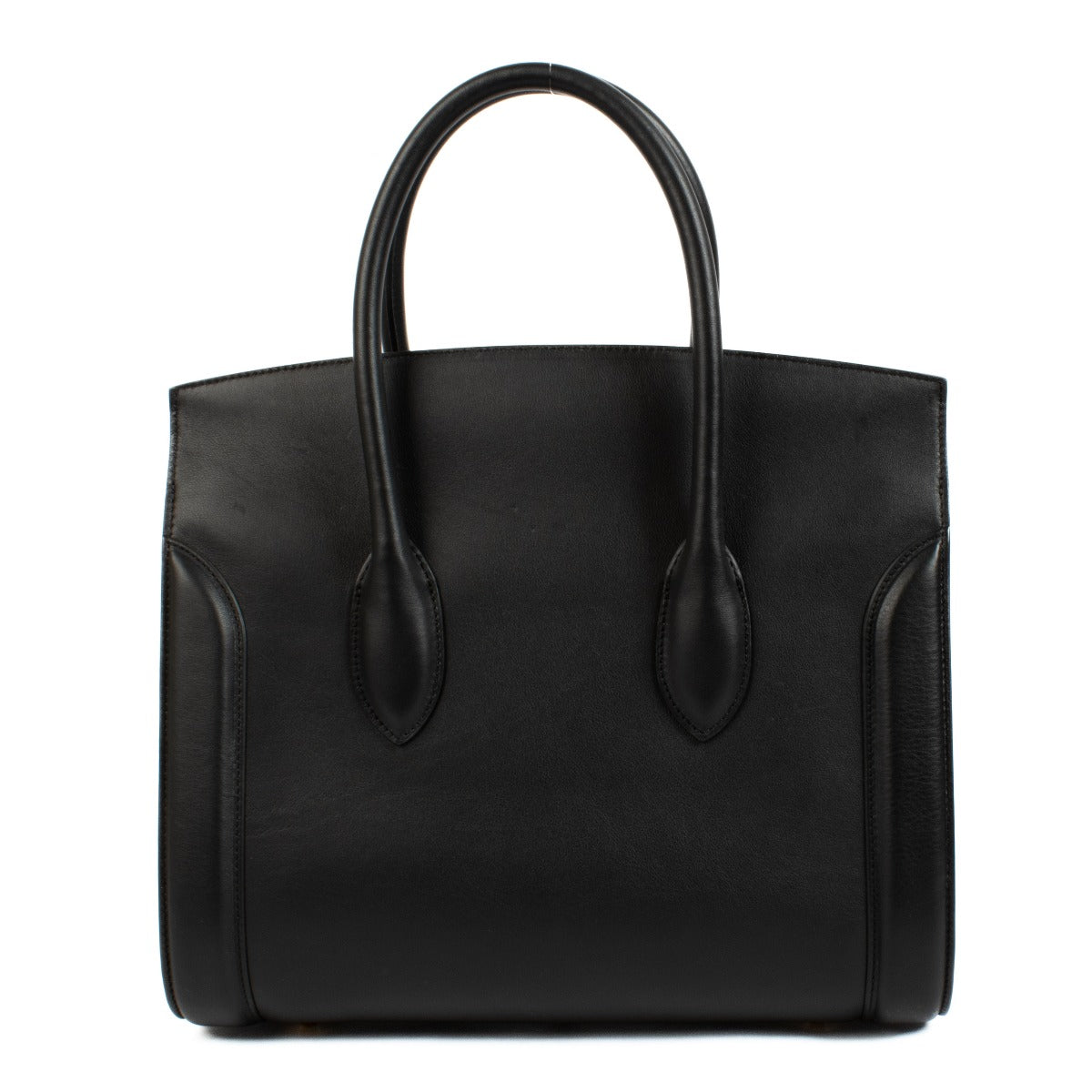 Alexander McQueen Heroine Smooth Black Handbag aan de beste prijs bij Labellov tweedehands.