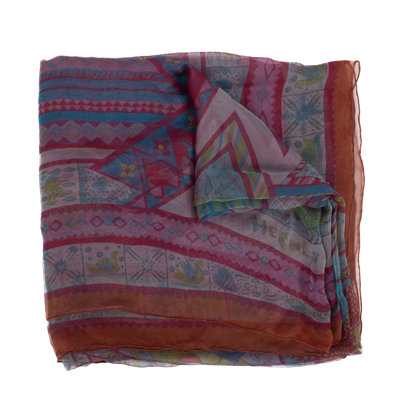 shop 100% authentic second hand Hermès Pink Ors Bleu D'Afrique Silk Scarf on Labellov.com