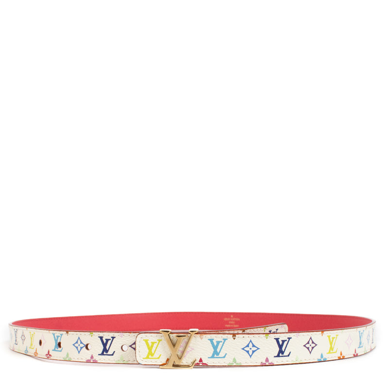 Louis Vuitton White Monogram Multicolore Iconic 20mm Belt
