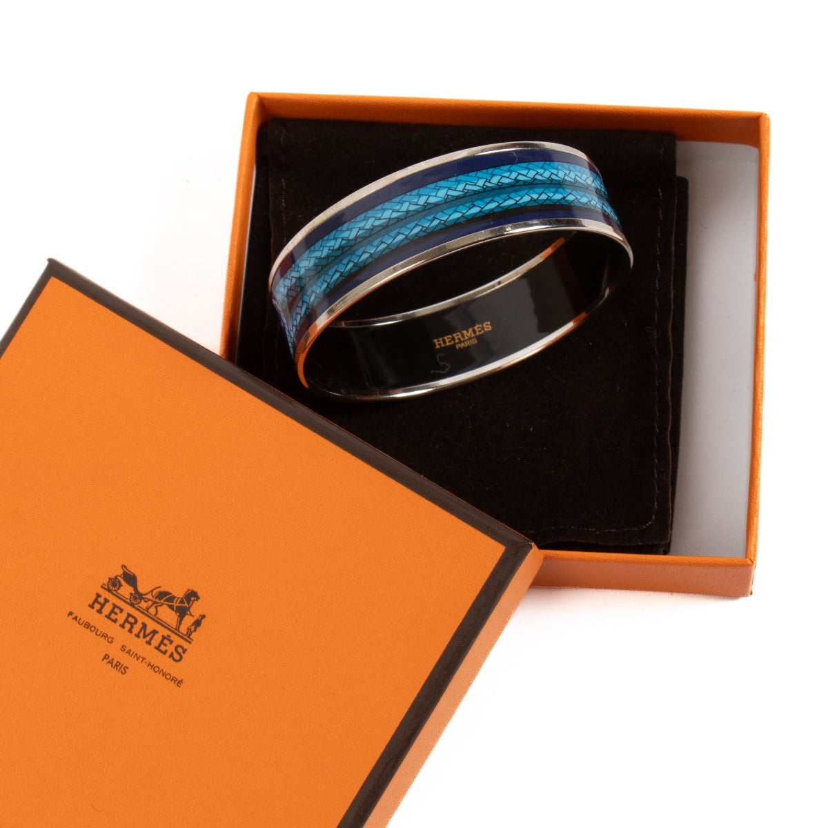buy 100% authentic pre loved Hermès Blue Bangle Bracelet - size s on Labellov.com