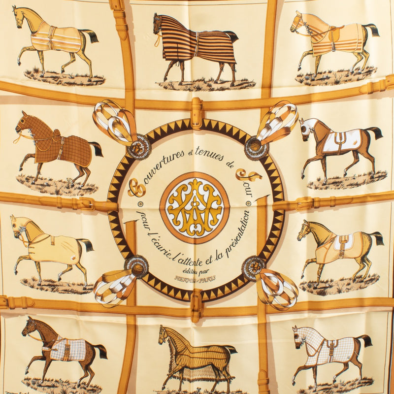 shop 100% authentic second hand Hermès Couvertures Et Tenues De Jour Carré 90 Silk Scarf on Labellov.com