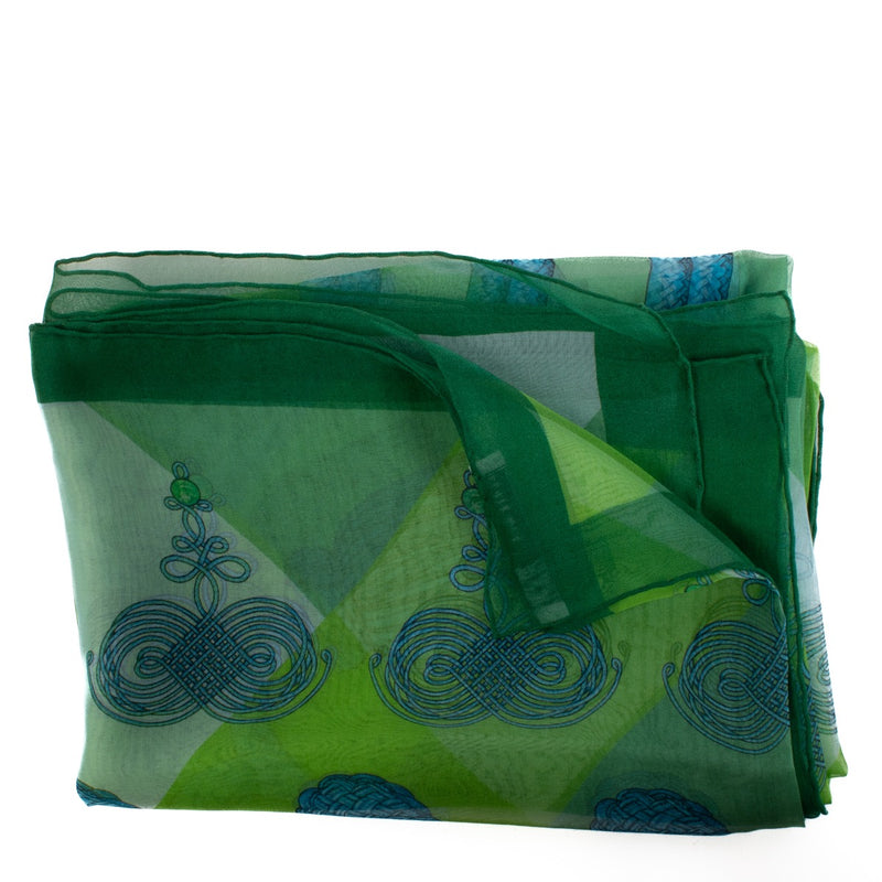 shop 100% authentic second hand Hermès Green Mouselline Silk Scarf on Labellov.com