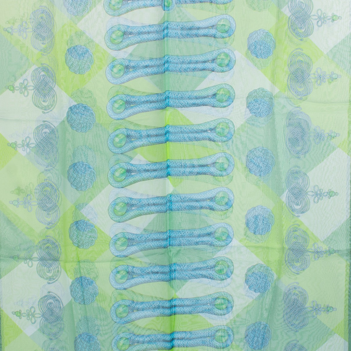 shop 100% authentic second hand Hermès Green Mouselline Silk Scarf on Labellov.com