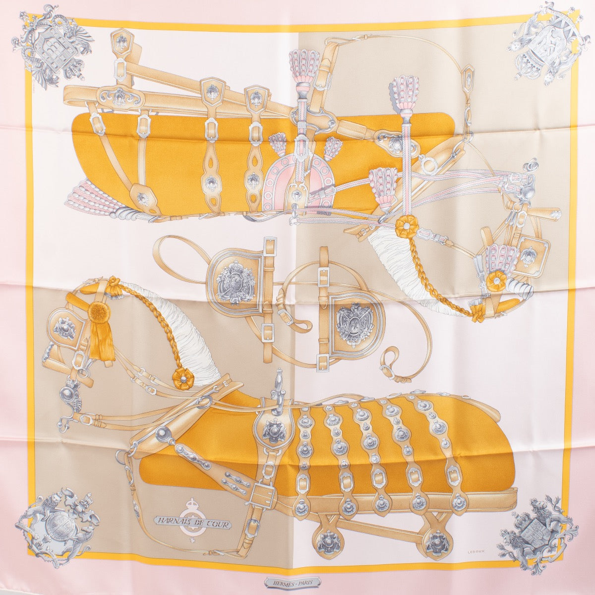 shop 100% authentic second hand Hermès Harnais De Cour Carré 90 Silk Scarf on Labellov.com