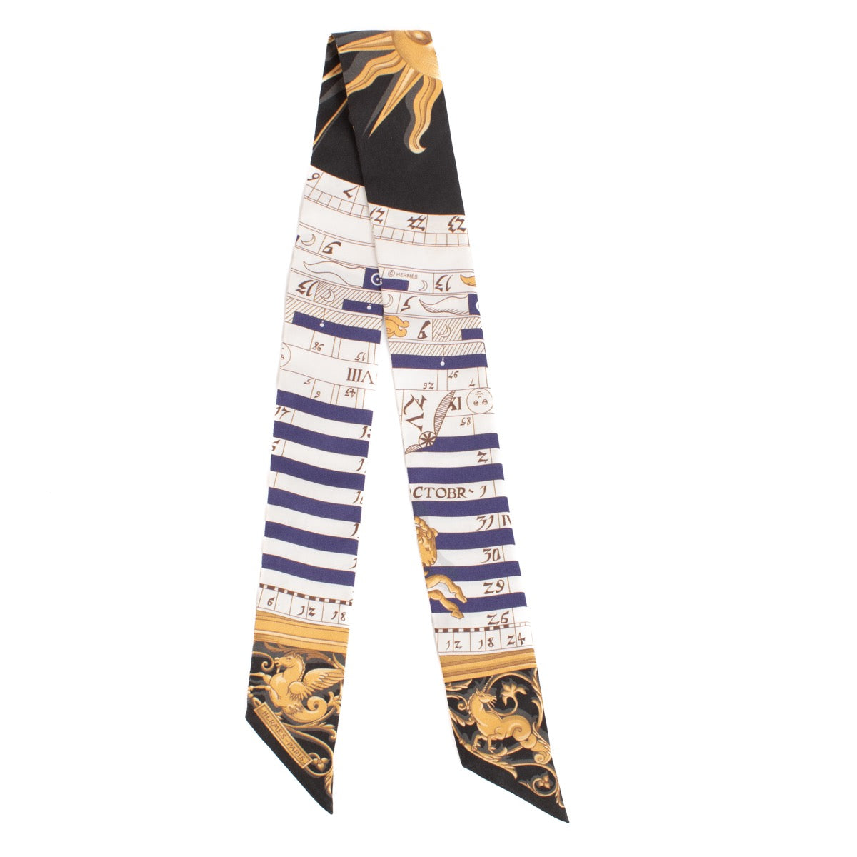 Shop safe online at Labellov in Antwerp, Brussels and Knokke this 100% authentic second hand Hermès Multicolor Astrologie Silk Twilly Scarf. Veilig online tweedehands authentieke Hermès Multicolor Astrologie Silk Twilly Sjaal kopen bij Labellov.