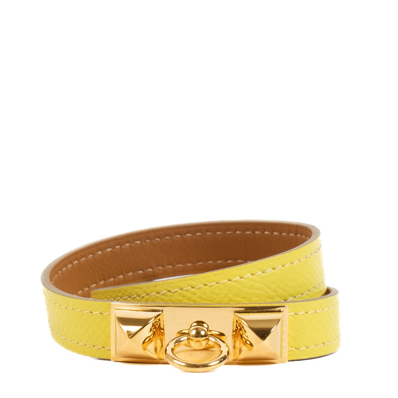 buy 100% authentic pre loved Hermès Yellow Rivale Double Tour Bracelet - size S on Labellov.com