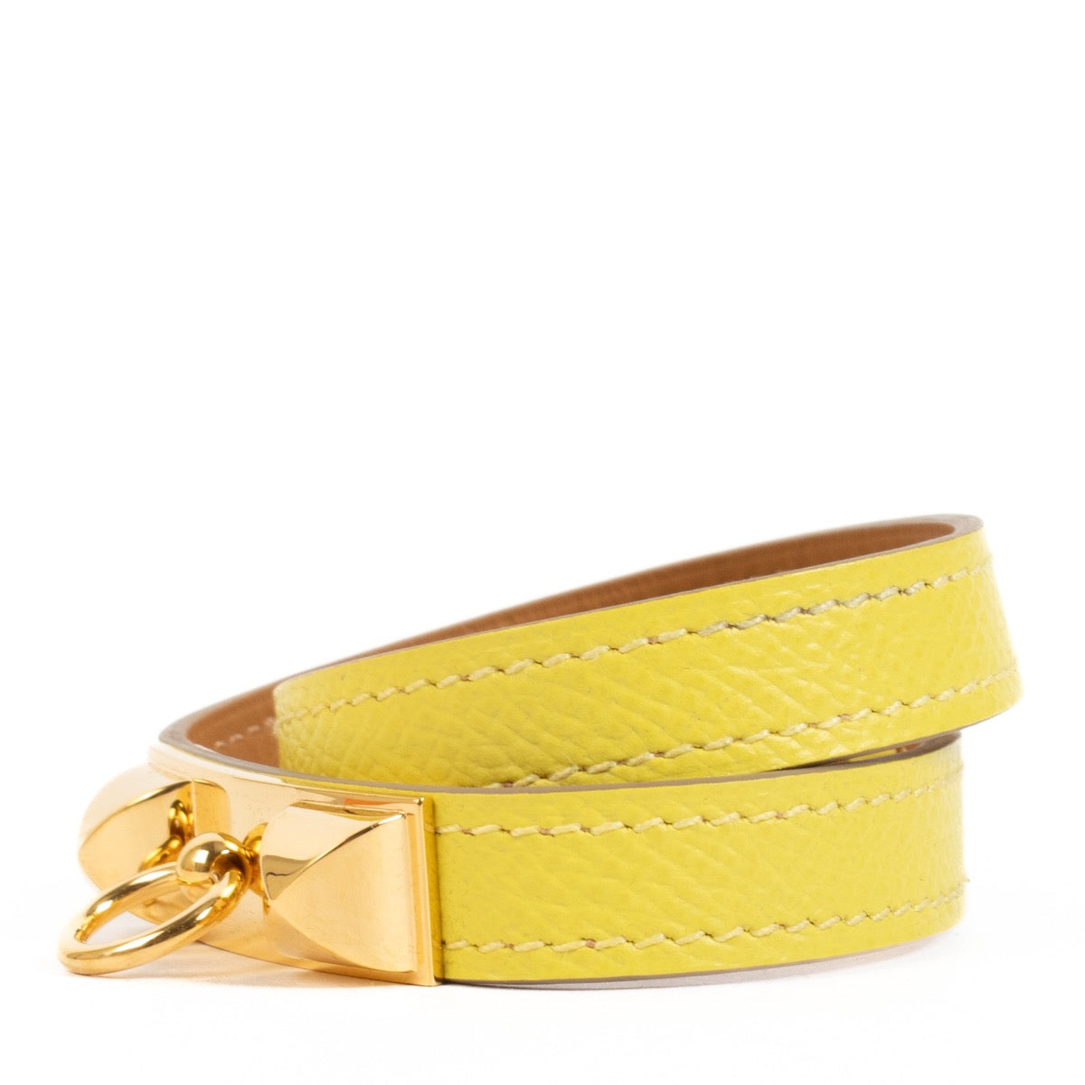 buy 100% authentic pre loved Hermès Yellow Rivale Double Tour Bracelet - size S on Labellov.com