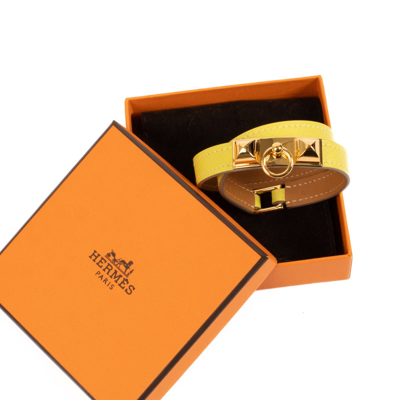 buy 100% authentic pre loved Hermès Yellow Rivale Double Tour Bracelet - size S on Labellov.com
