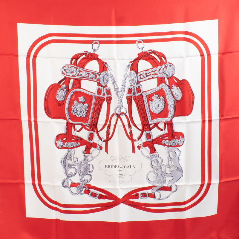buy 100% authentic pre loved Hermès Red Brides De Gala Carre 90 Scarf on Labellov.com