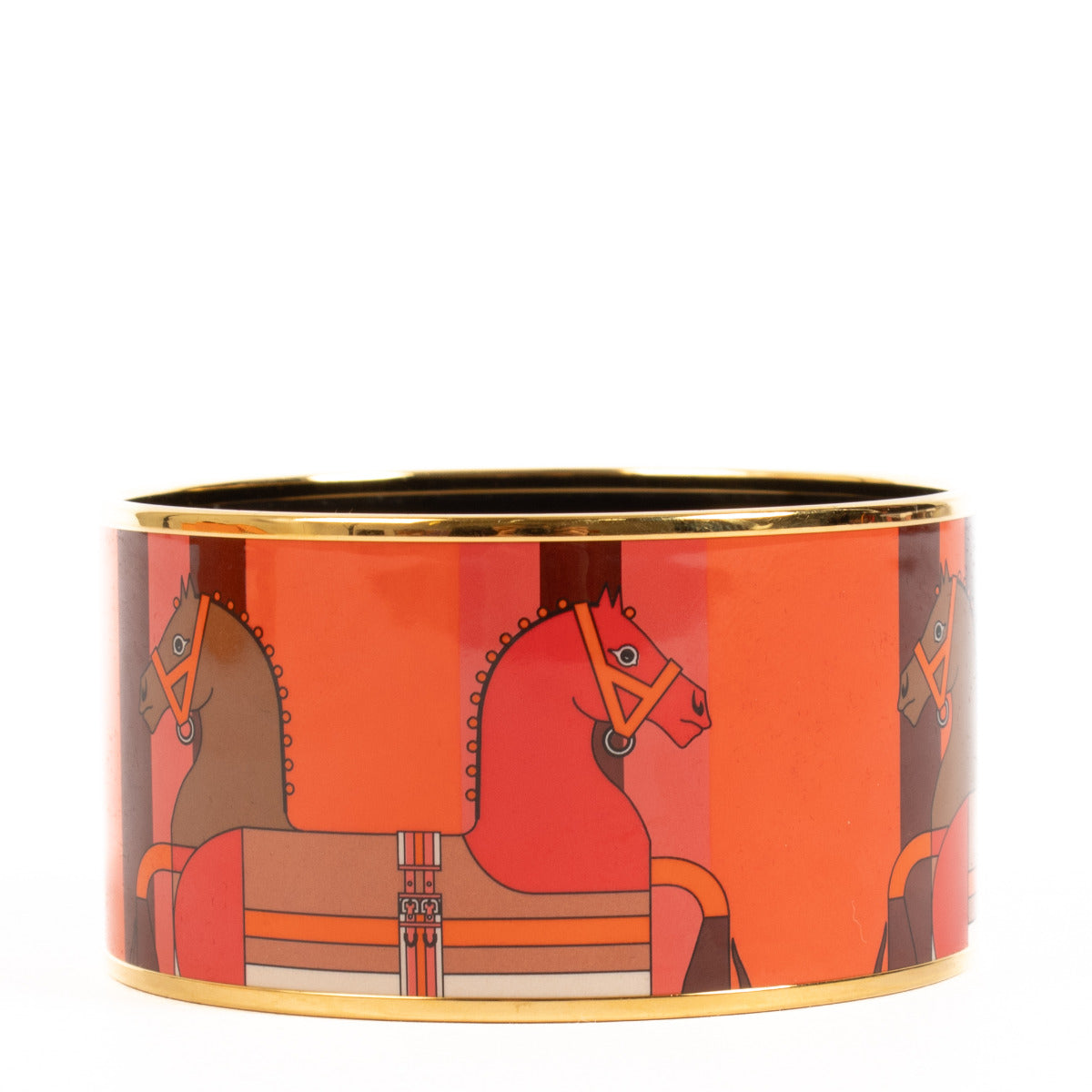 Hermès Email Armband Rood en Oranje