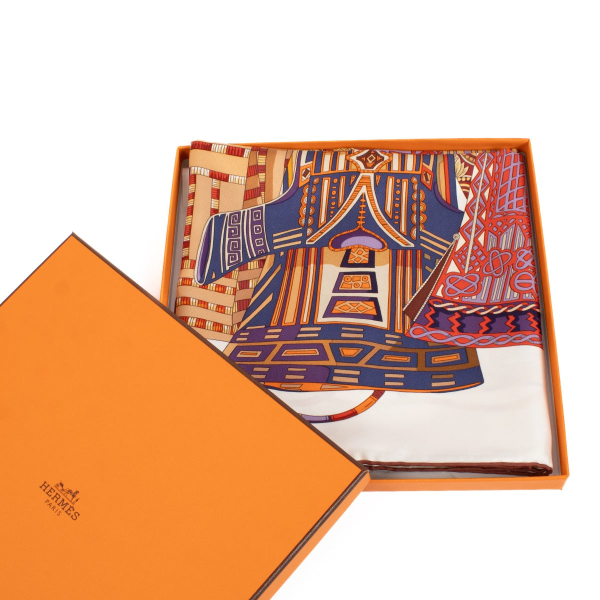 Hermès Voyage En Ettofes 90 Zijden Sjaal