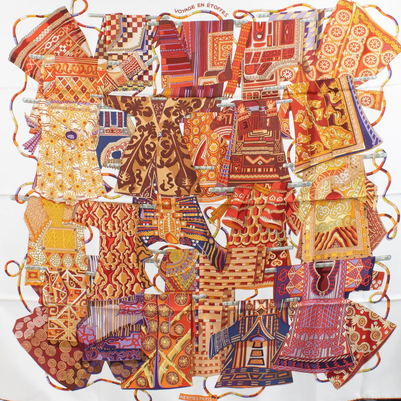 Hermès Voyage En Ettofes 90 Silk Scarf