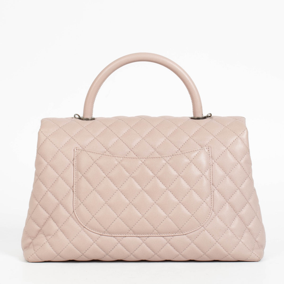 Authentic pre-loved Chanel Pink Caviar Large Coco Handle Bag on Labellov.com
