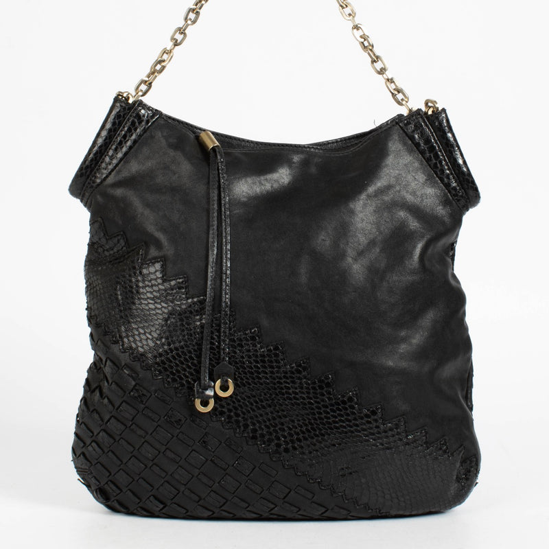 Jimmy Choo Zwarte Python Tatum Hobo Tas