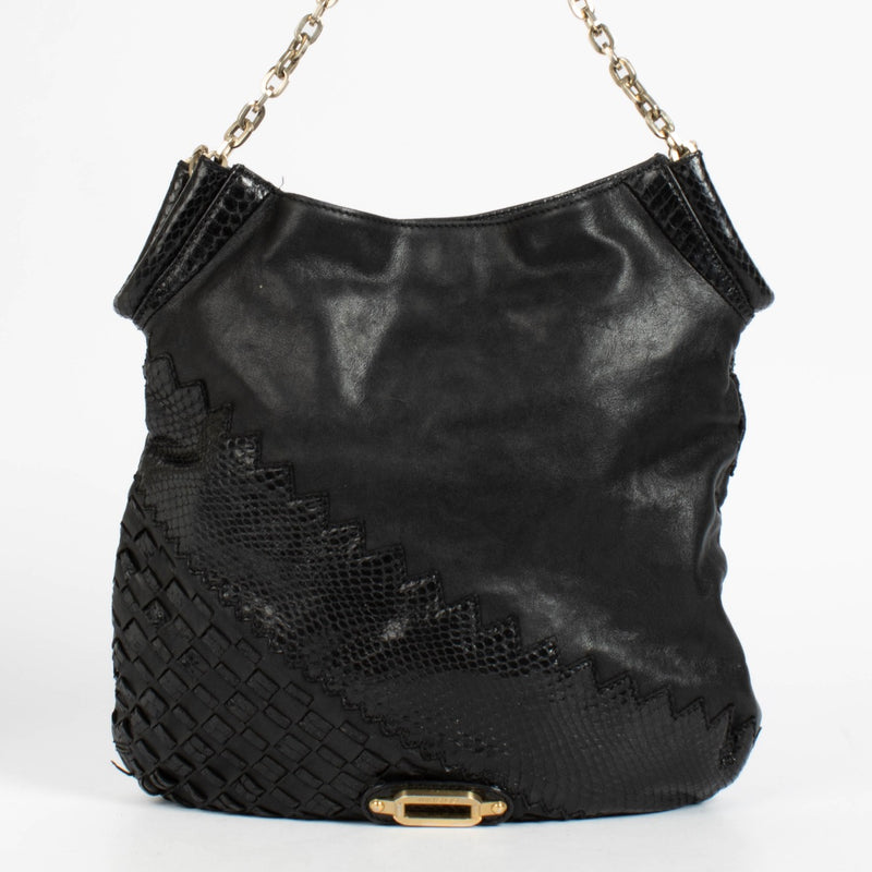 Jimmy Choo Zwarte Python Tatum Hobo Tas