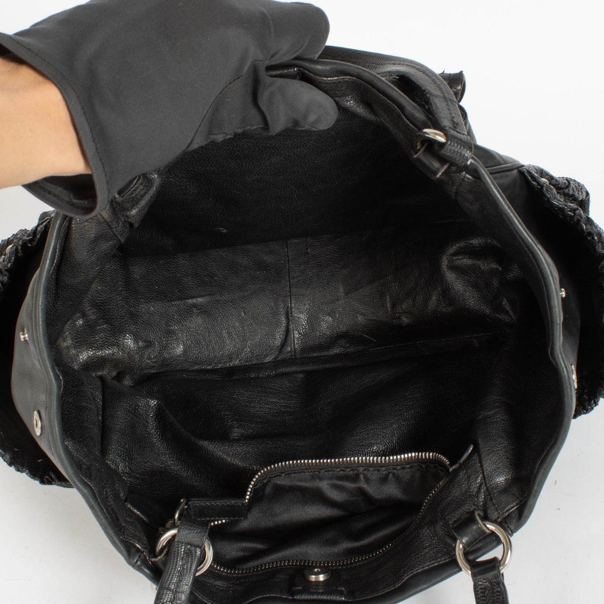 Authentic pre-loved Prada Black Cargo Python tote on Labellov.com