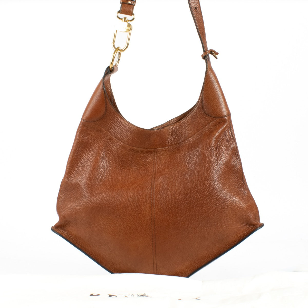 Authentic timeless Delvaux Satán Cognac Shoulder Bag in grained leather at Labellov.com