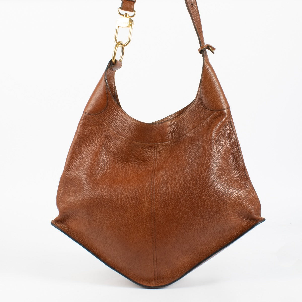 Authentic timeless Delvaux Satán Cognac Shoulder Bag in grained leather at Labellov.com