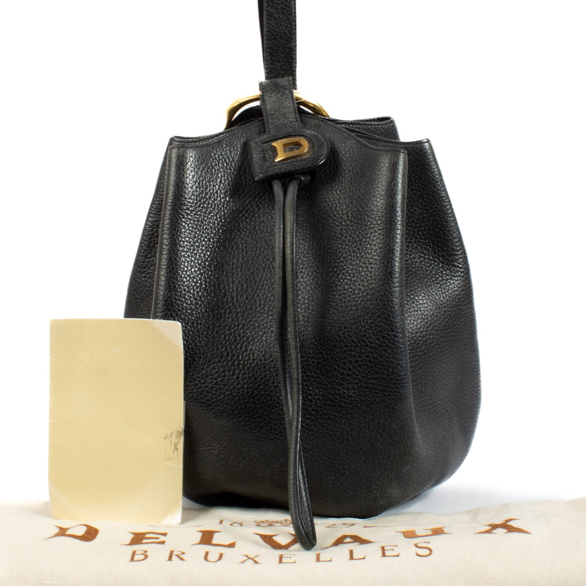 shop 100% authentic second hand Delvaux Black Rose Des Vents Bucket Bag on Labellov.com