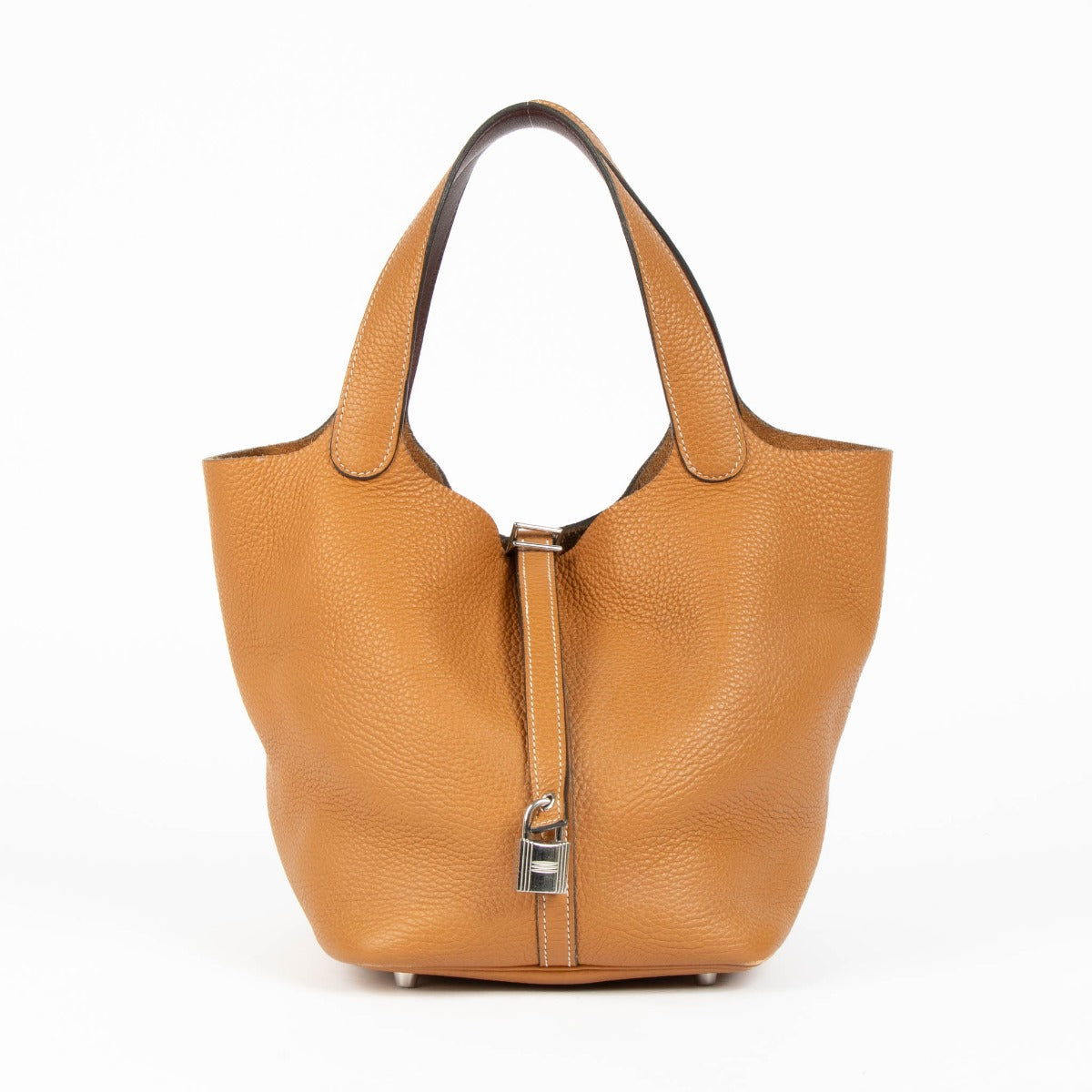 Sac Hermès Picotin Lock 22 Eclat Toffee/Bordeaux Clemence/Swift PHW