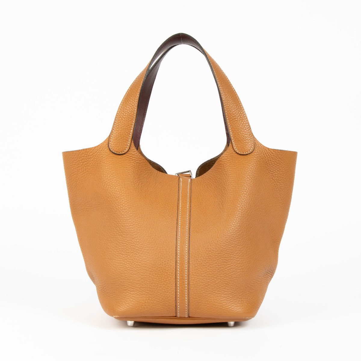Sac Hermès Picotin Lock 22 Eclat Toffee/Bordeaux Clemence/Swift PHW