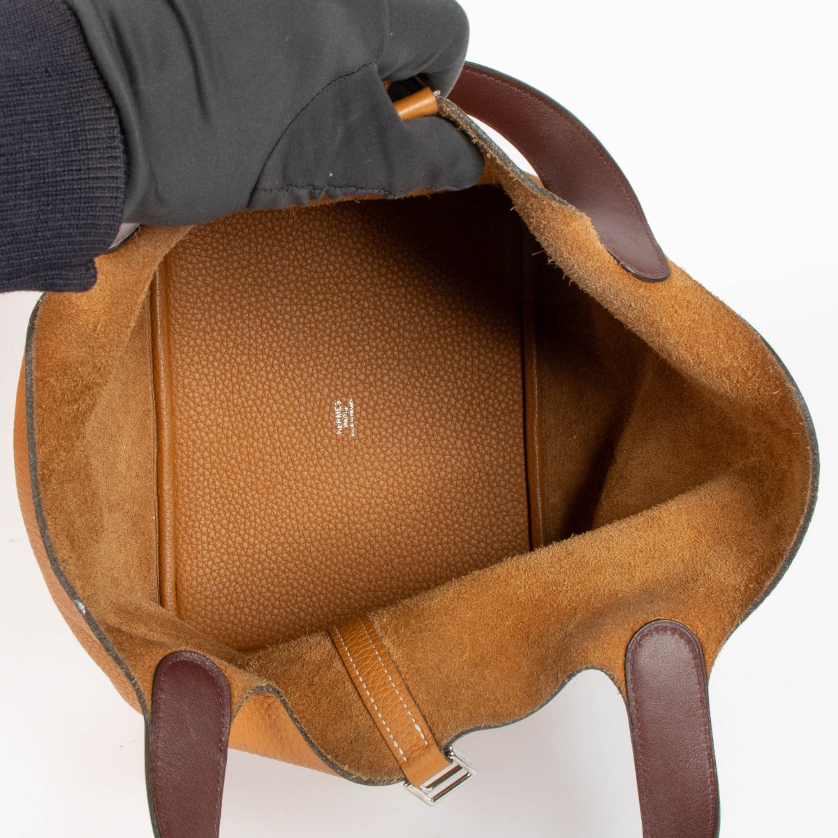 Sac Hermès Picotin Lock 22 Eclat Toffee/Bordeaux Clemence/Swift PHW