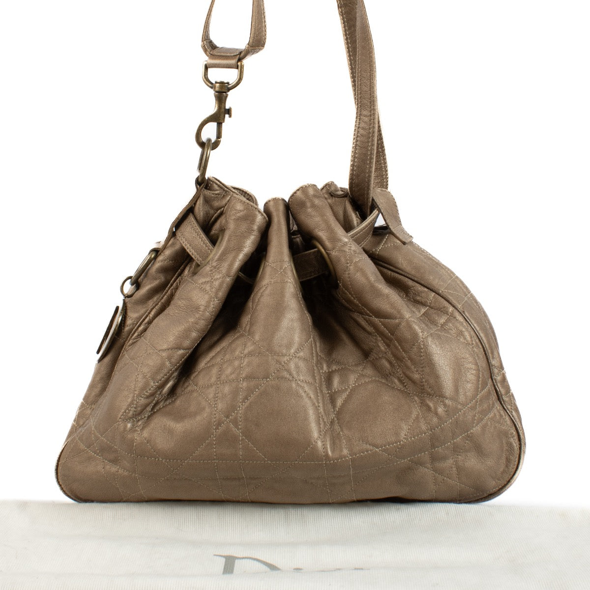 shop 100% authentic second hand Christian Dior Bronze Cannage Shoulder Bag on Labellov.com