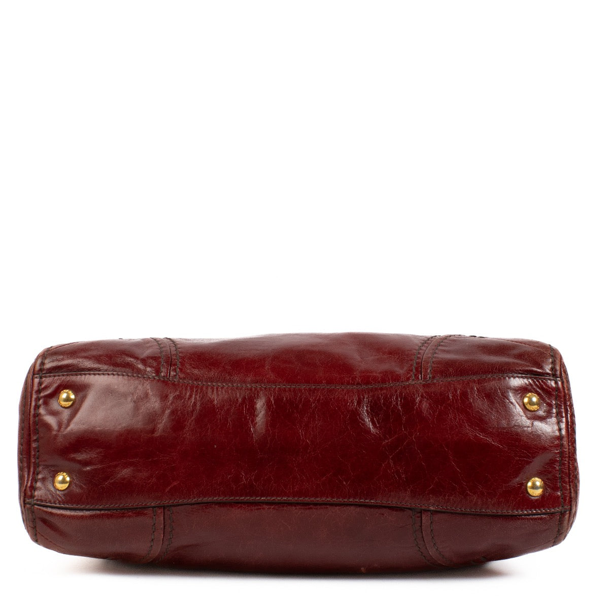 shop 100% authentic second hand Prada Burgundy Leather Top Handle Bag on Labellov.com