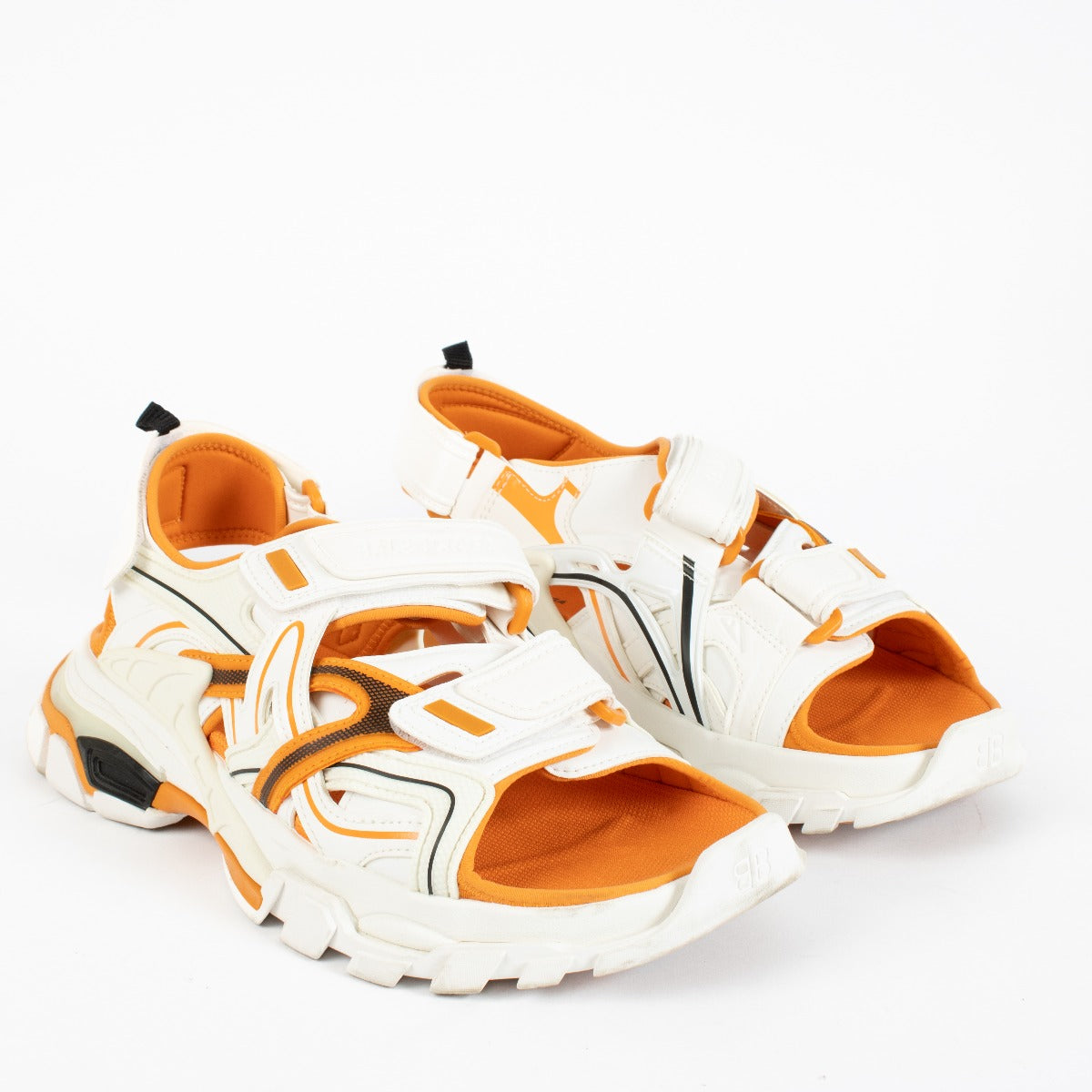 Authentic pre-loved Balenciaga Orange Track Sandals – Size 41 on Labellov.com