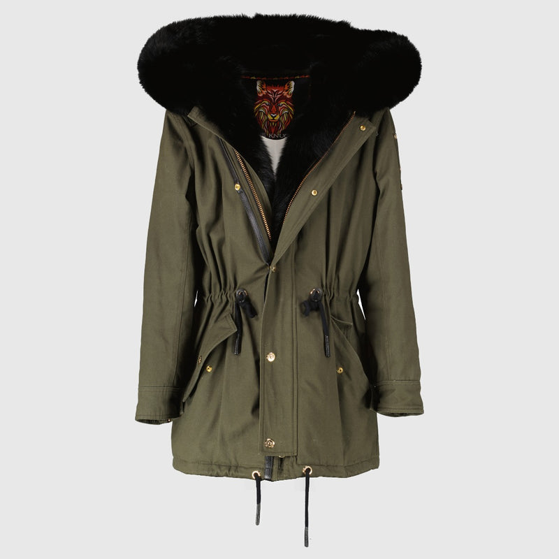 Authentic preloved Moose Knuckles Khaki Fur Parka Jacket - Size M on Labellov.com