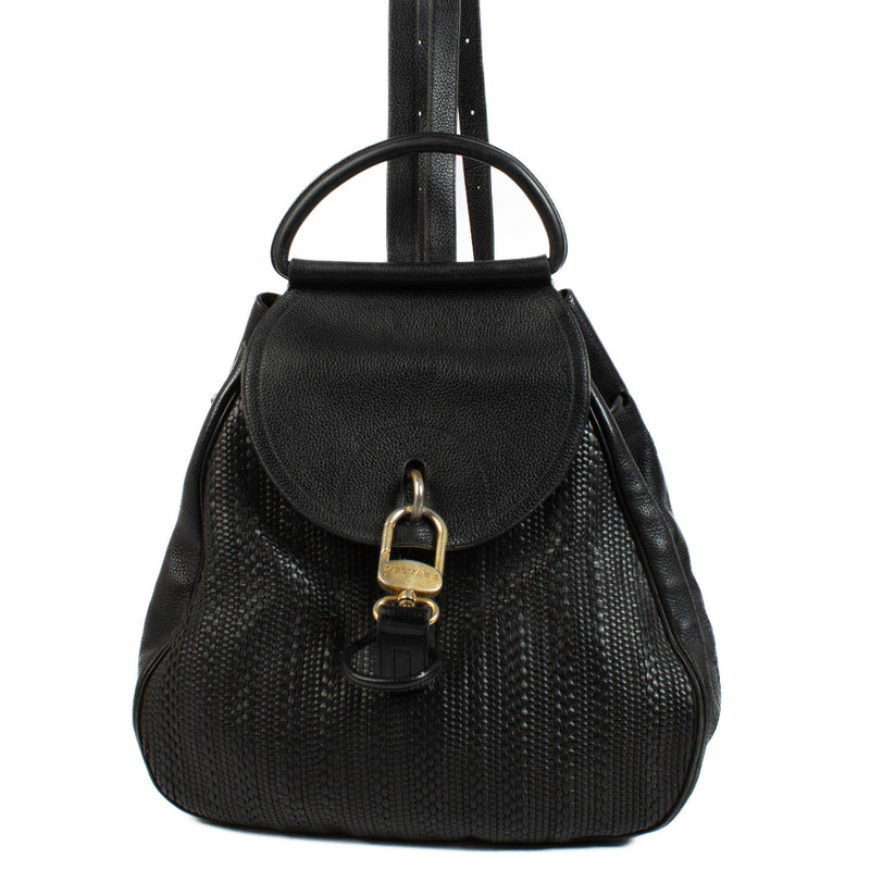 Delvaux Black Toile De Cuir Backpack