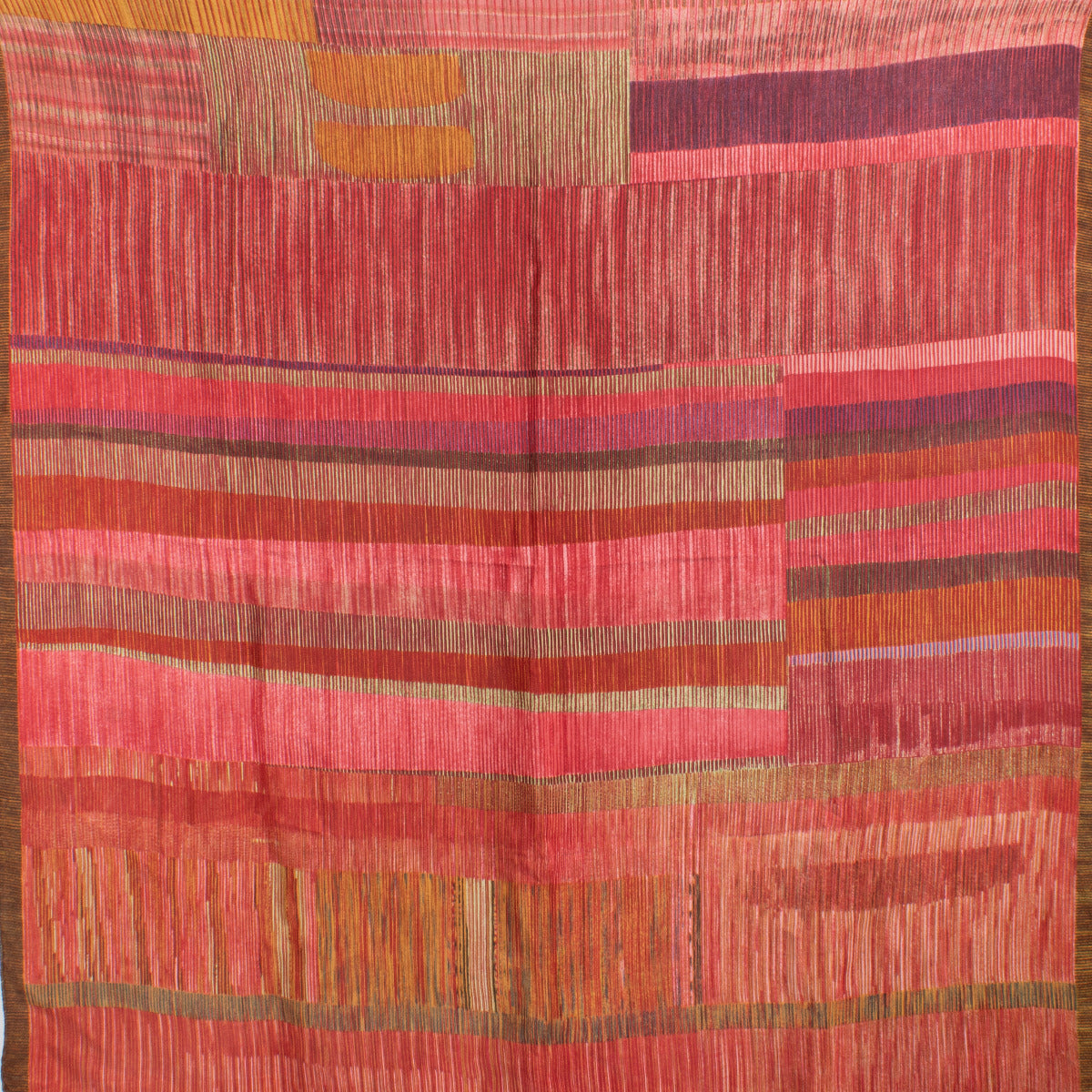 Delvaux Red Multicolor Silk Scarf
