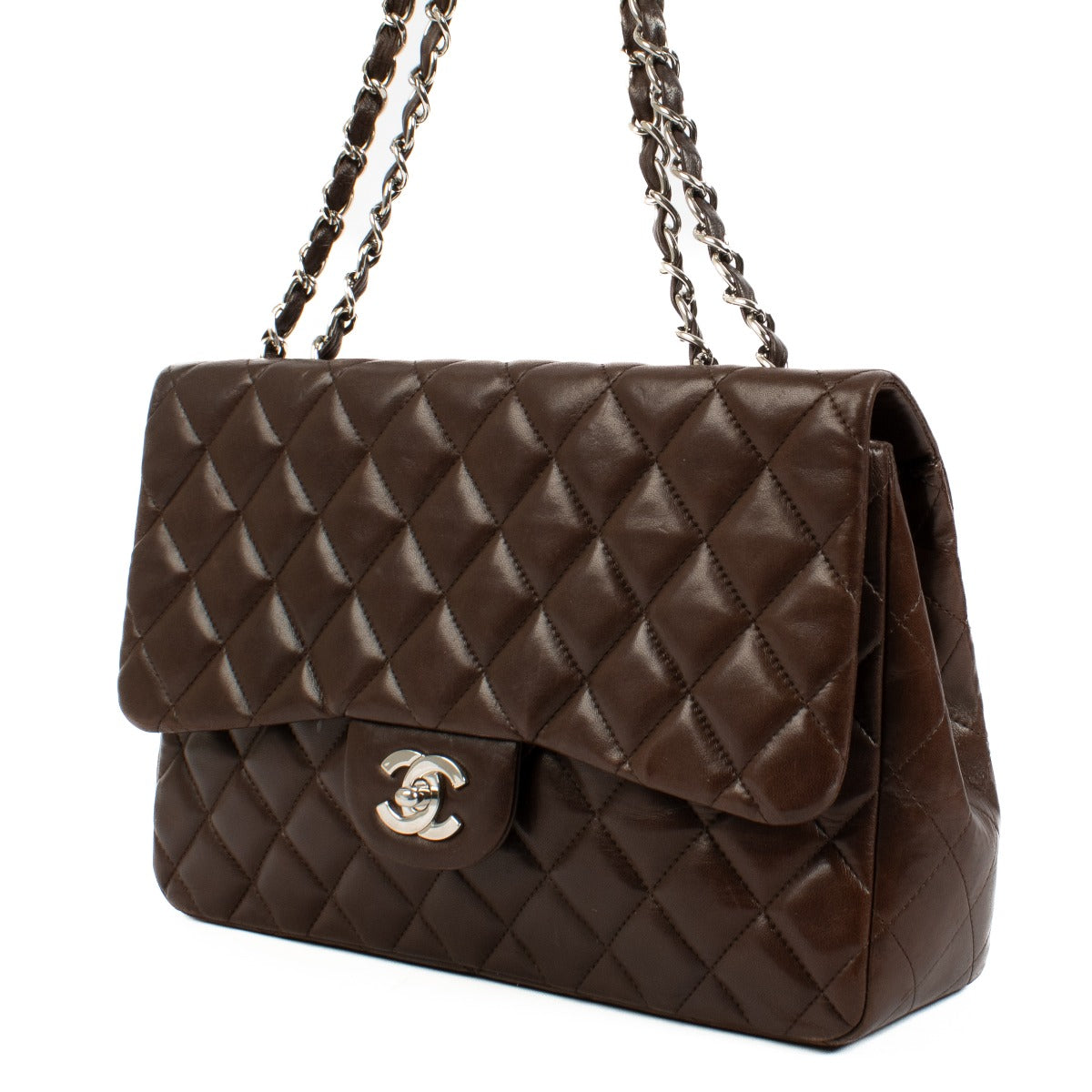 Chanel Brown Lambskin Large Classic Single Flap Bag