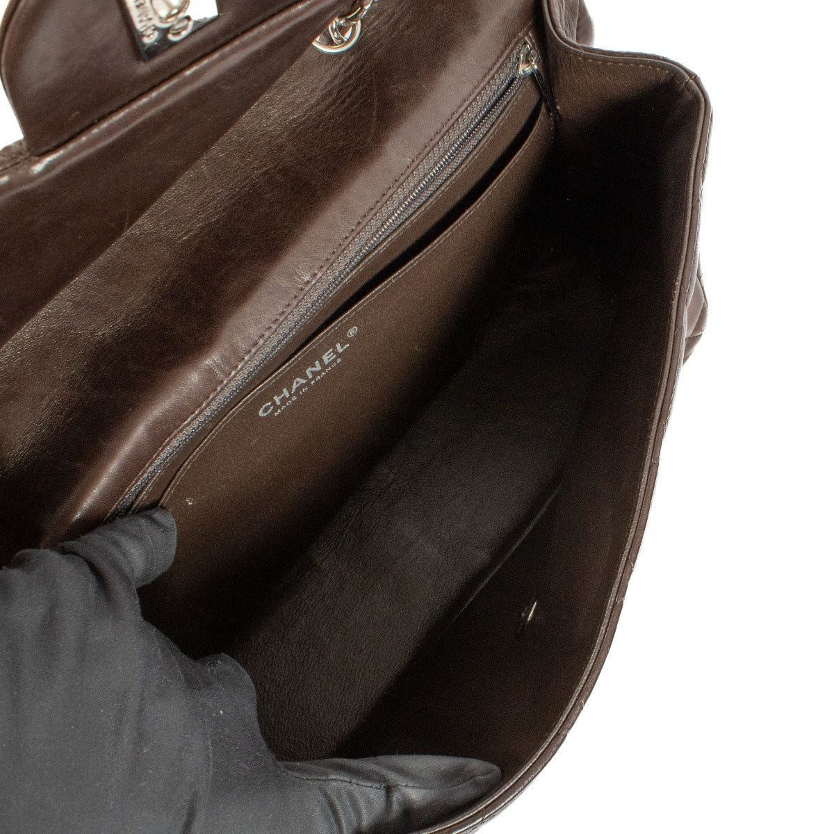 Chanel Brown Lambskin Large Classic Single Flap Bag