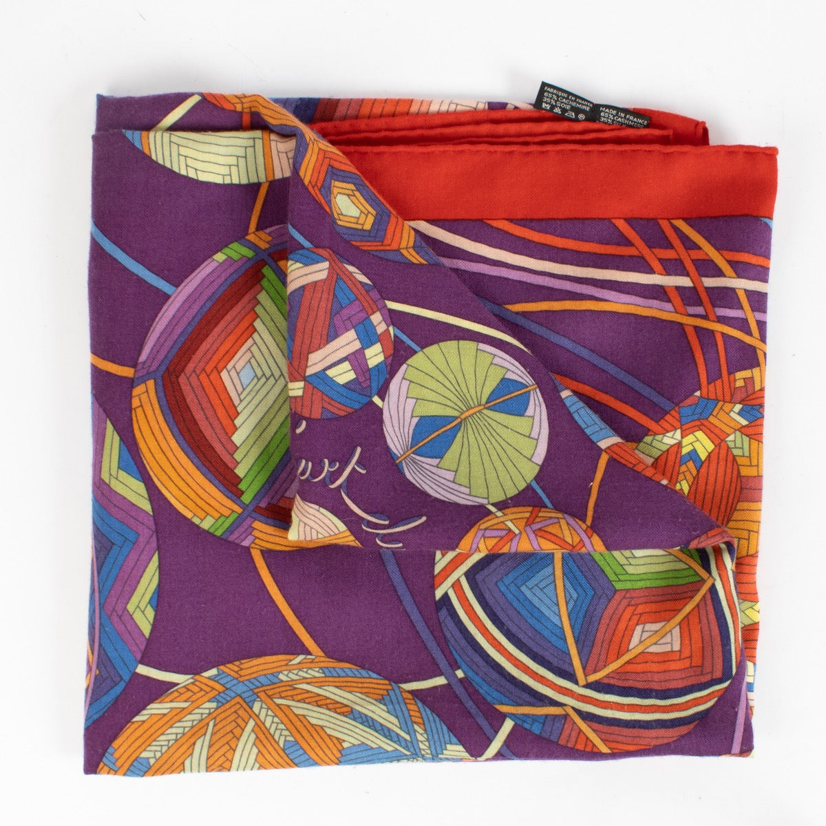 Authentic Second Hand Hermès 140 L'Art du Temari Cashmere Silk Scarf on Labellov.com