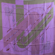 shop 100% authentic second hand Hermès Purple Clic Clou Surtein Carré 90 Silk Scarf on Labellov.com