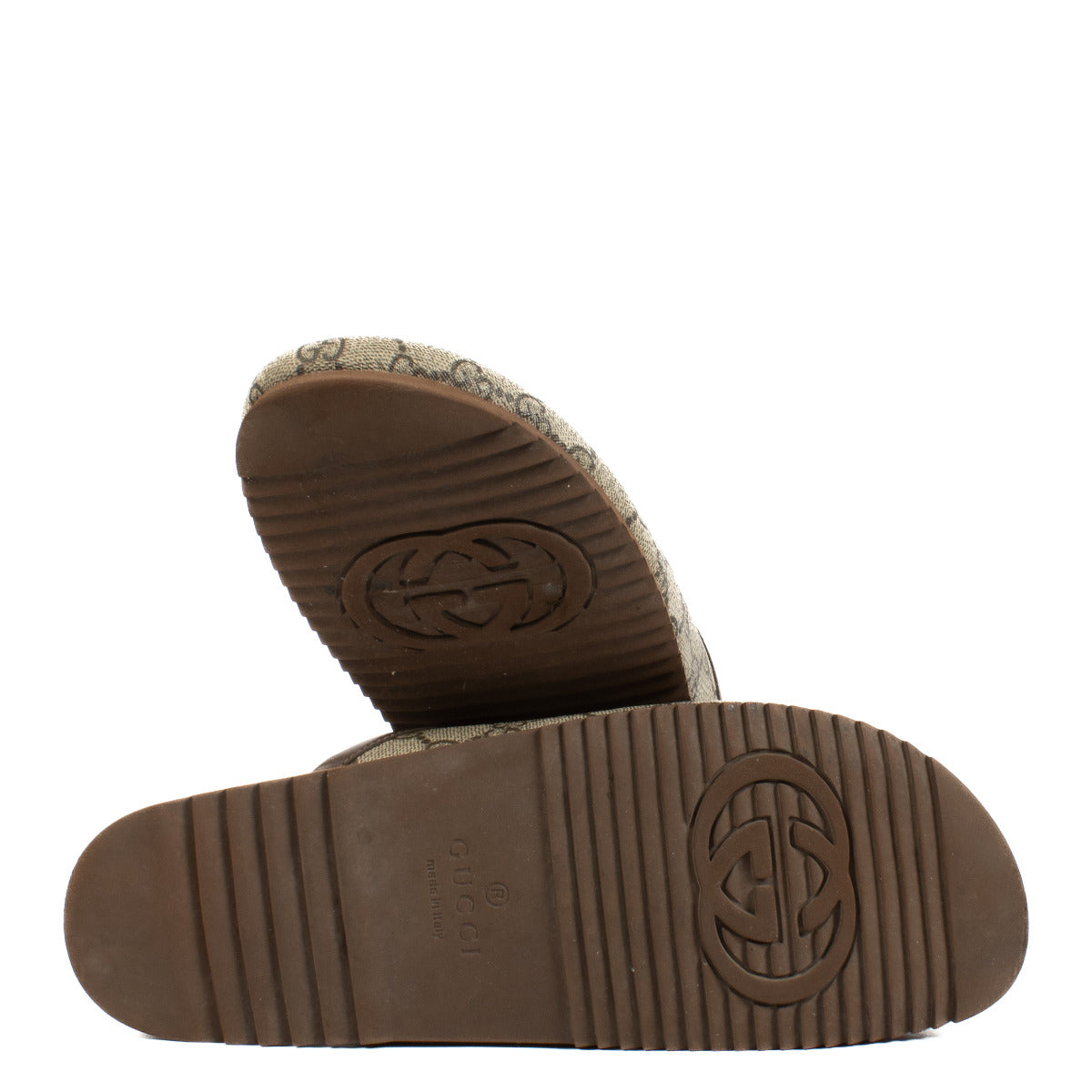 Gucci Monogram Horsebit Mules - size 42