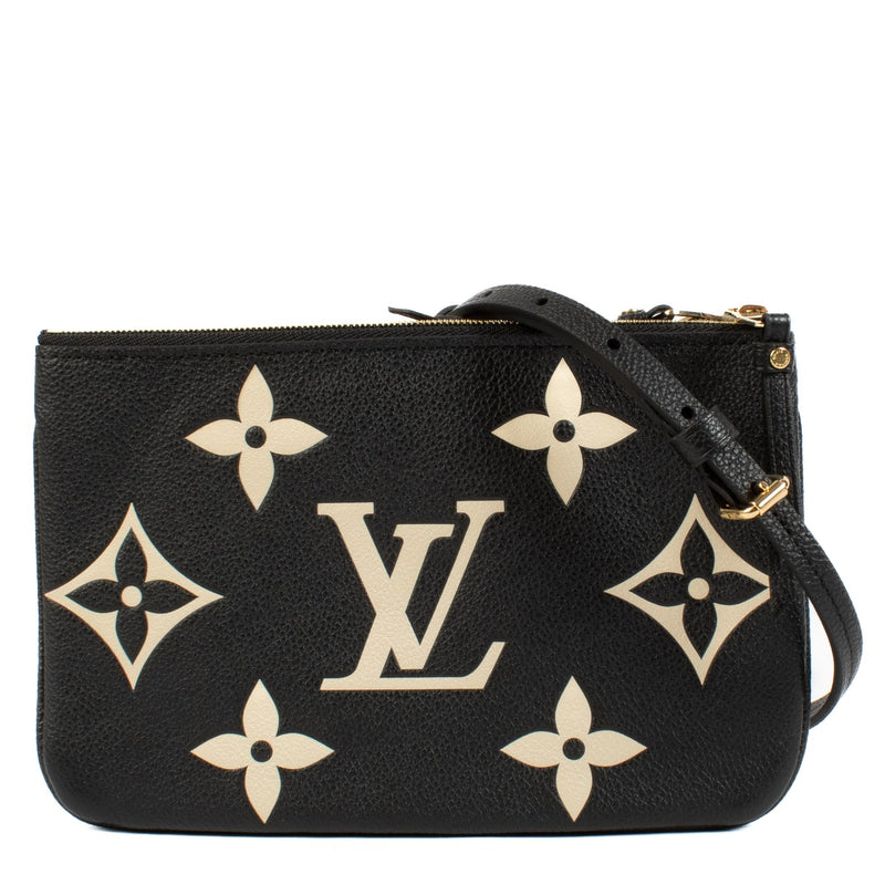 Louis Vuitton Black/Beige Monogram Empreinte Pochette Double Zip