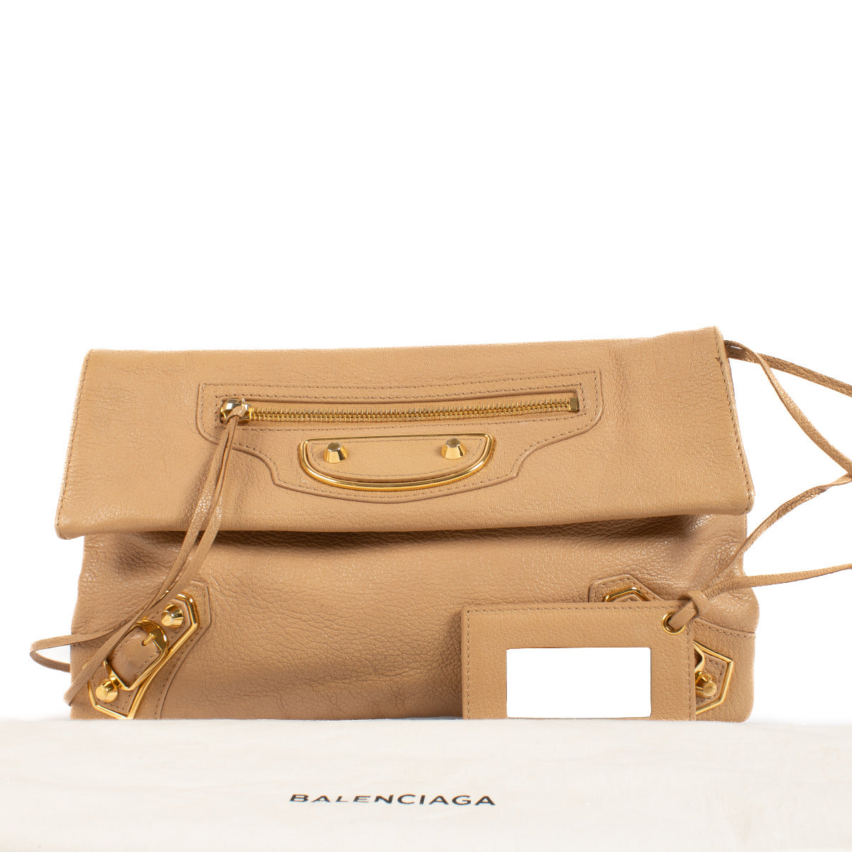 Balenciaga Beige Motorcycle City Clutch
