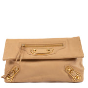 Balenciaga Beige Motorcycle City Clutch