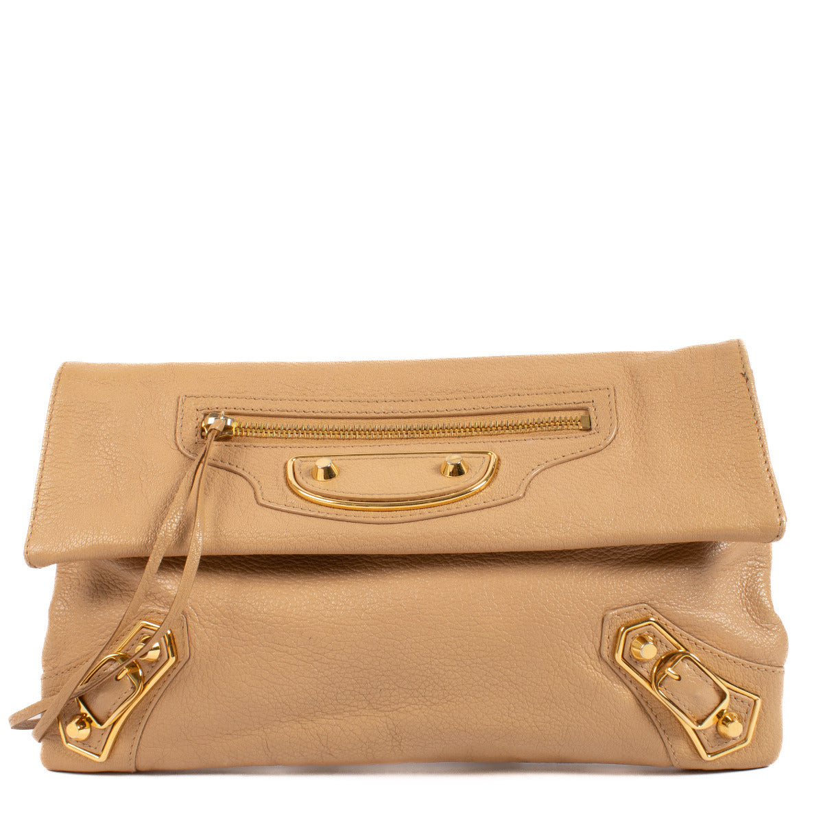 Balenciaga Beige Motorcycle City Clutch